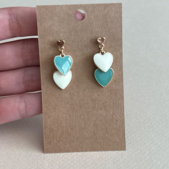 Heart Drop Earrings #1737 - Picture 4 of 4